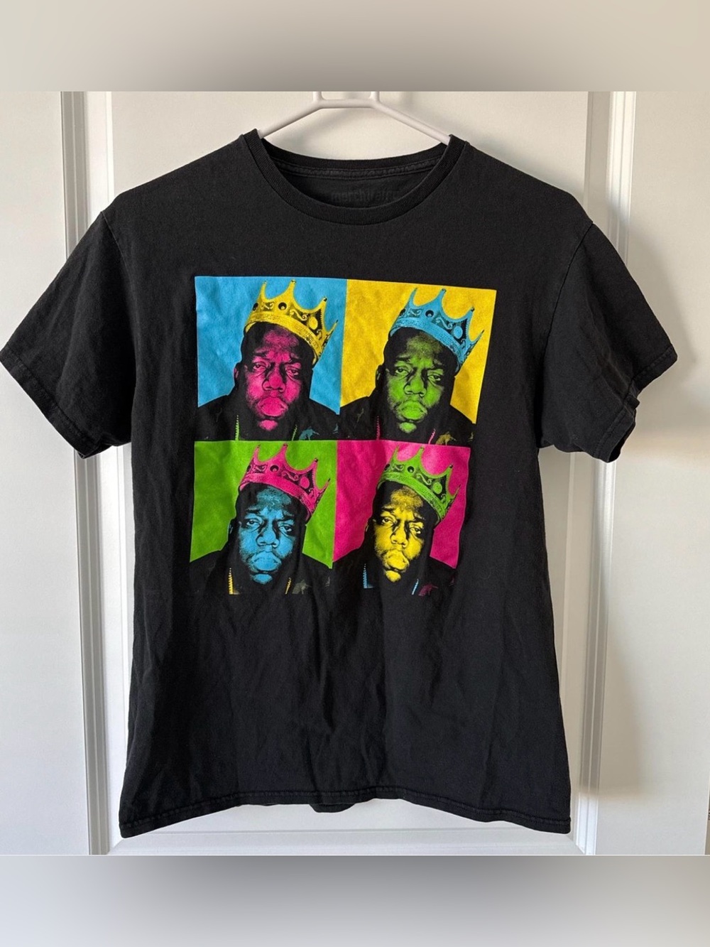 Black Pop-Art King Tee with Neon Panels